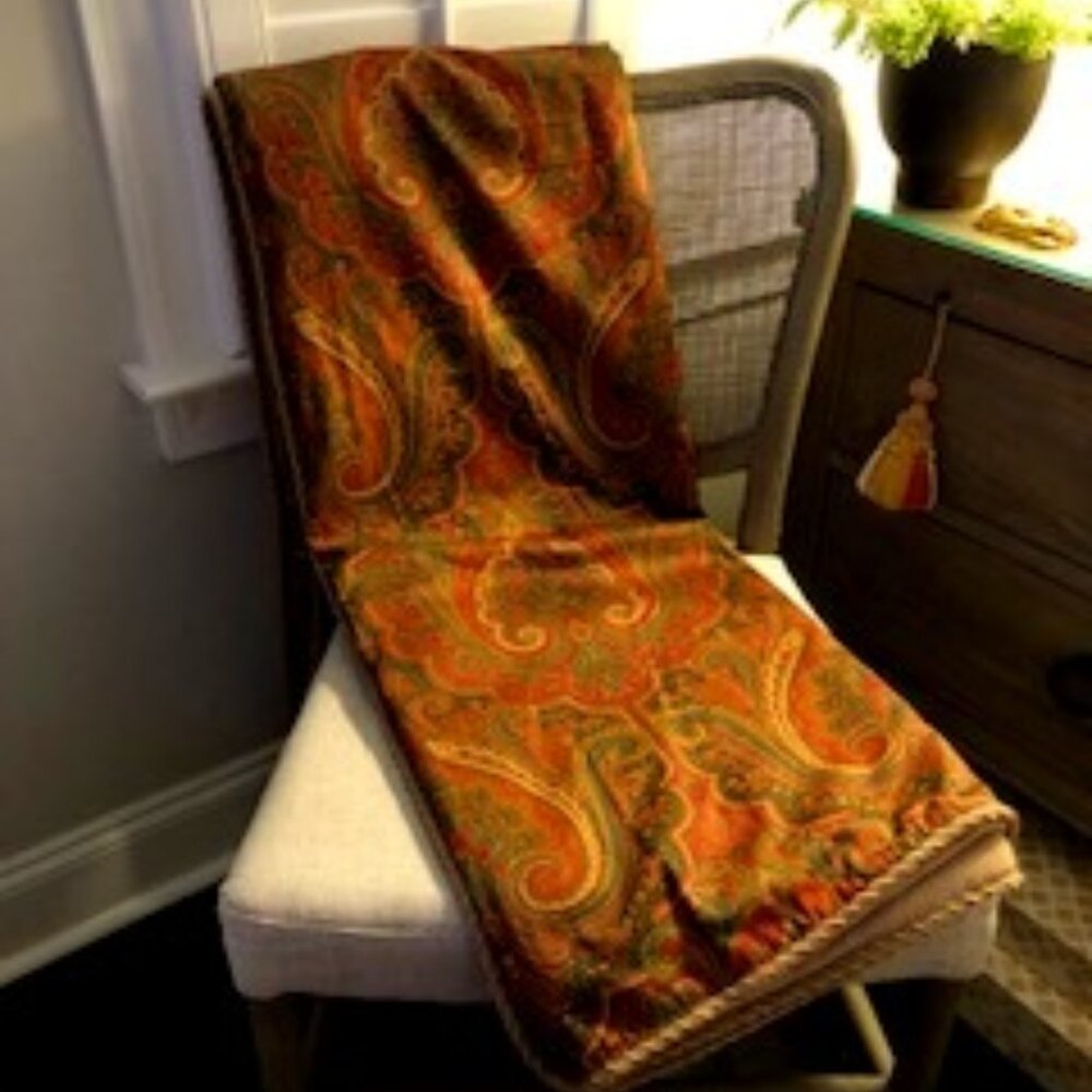 Paisley Wool Throw Blanket - Wylde Weaves - Medfield MA
